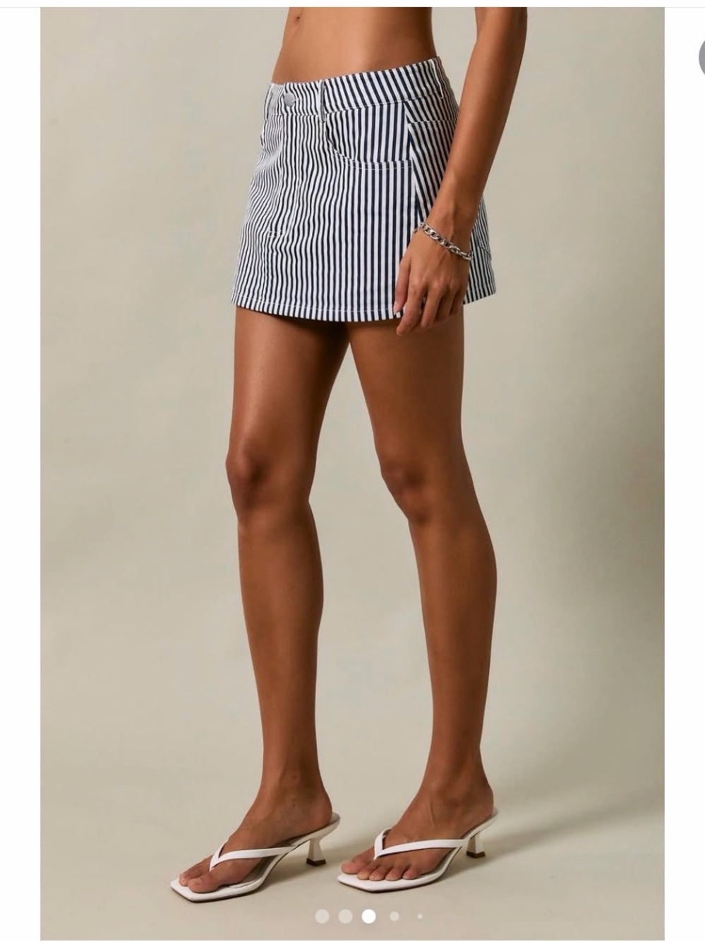 Le Lis Black and White Striped Mini Skirt